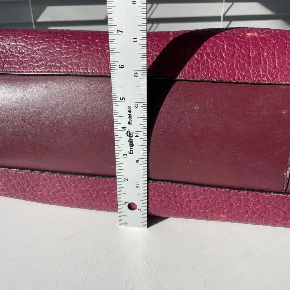 Burberry‎ Heritage Clarborough Tote Grain Smooth Calfskin Damson Magenta Bag